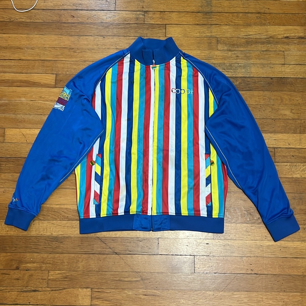 COOGI Blue Multi-Color Striped Bomber Jacket - Picture 6 of 16